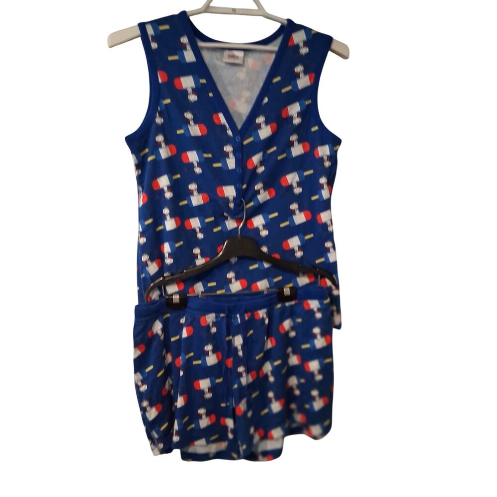 Hanna Andersson pajamas women XL Peanuts Snoopy Organic Cotton Peru shorts tank